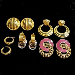 Lot 5 pairs VTG pierced earrings